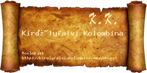 Királyfalvi Kolombina névjegykártya